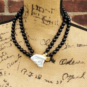 Kenneth Jay Lane vintage Rose‎ necklace